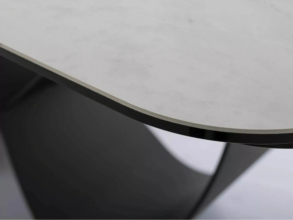 Rozkladací jedálenský stôl Infinity 160/240 cm biely mramor/čierny