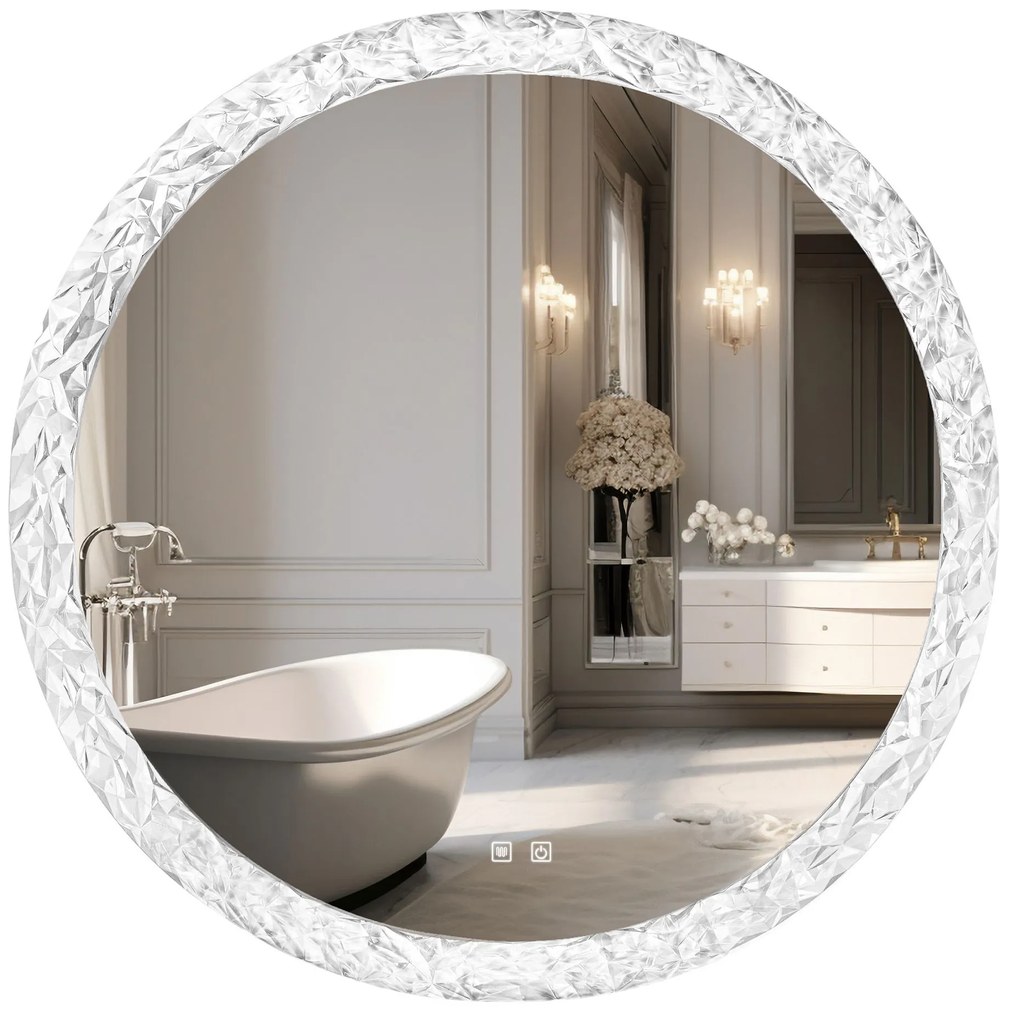 Tutumi Tutumi, LED krištáľové zrkadlo 80cm, model 108, HOM-02701