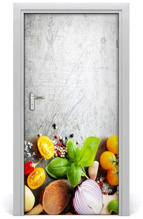 Fototapeta na dvere do domu samolepiace zelenina 85x205 cm