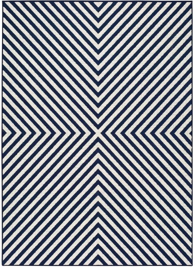 Modro-biely vonkajší koberec Universal Cannes Hypnotic, 200 x 140 cm