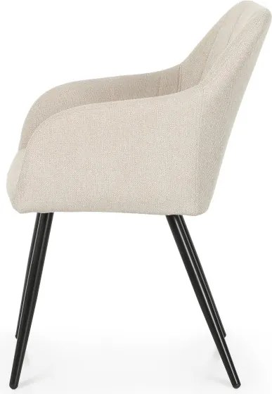 Sada štyroch jedálenských stoličiek LUXANO Lumos zamatové, béžové / čierne nohy (4 ks)