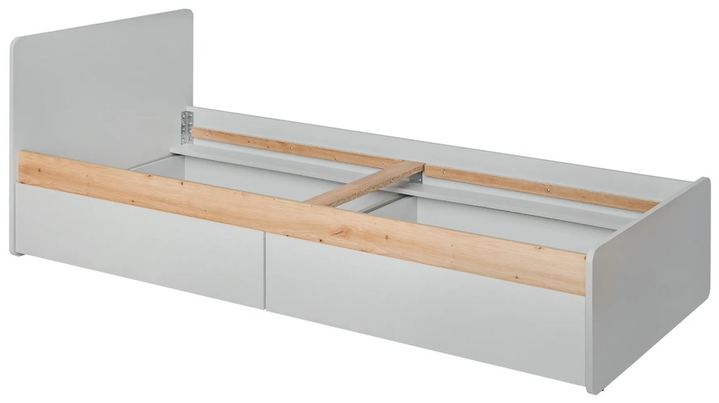 Jednolôžková posteľ 90 cm Voncile 20 ASPG VV BT (perlovo sivá + dub artrisan) (s roštom). Akcia -20%. Vlastná spoľahlivá doprava až k Vám domov. 1024252
