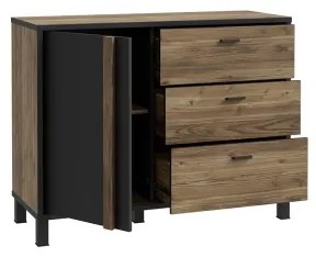 Komoda s zásuvkami OREN hnedá/čierna