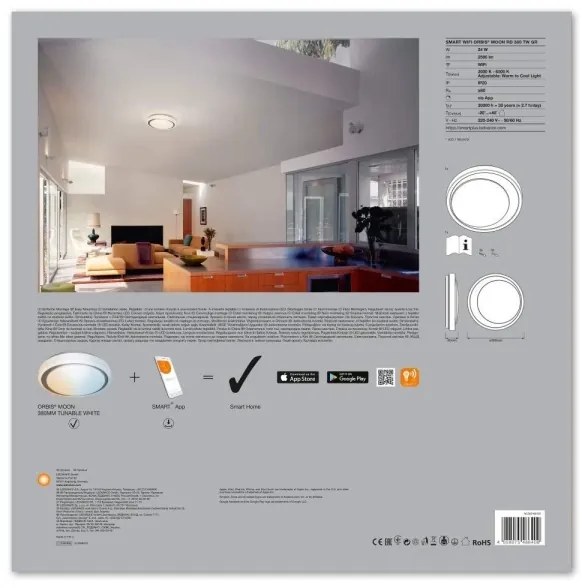 Ledvance - LED Stmievateľné stropné svietidlo SMART+ MOON LED/24W/230V Wi-Fi