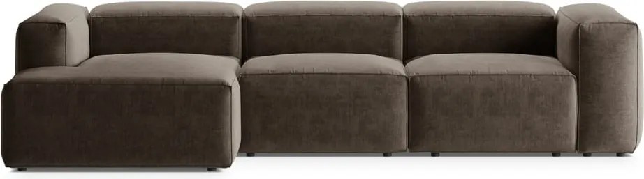 Hnedá rohová pohovka (ľavý roh/s leňoškou) Bergamo – Cosmopolitan Design