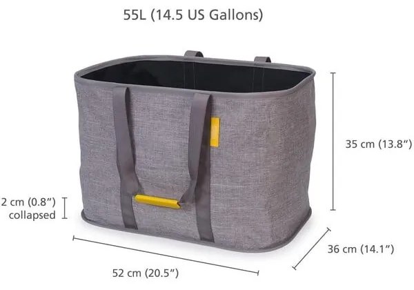 Sivý látkový kôš na bielizeň skladací 55 l Hold-All Max – Joseph Joseph