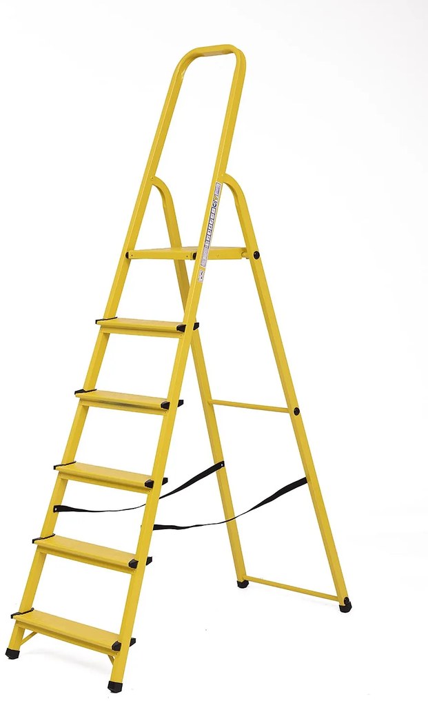 Elkop Oceľový rebrík žltý, 6 priečok