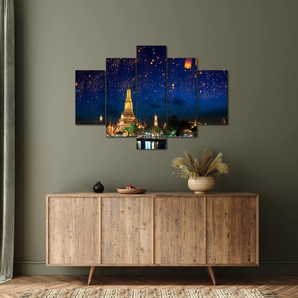 Obraz - Lampióny šťastia, Bangkok (150x105 cm)