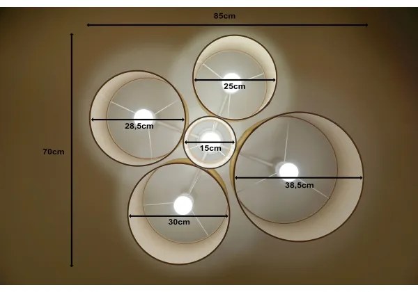 Duolla - Stropné svietidlo ROLLER PENTO 5xE27/60W/230V béžová