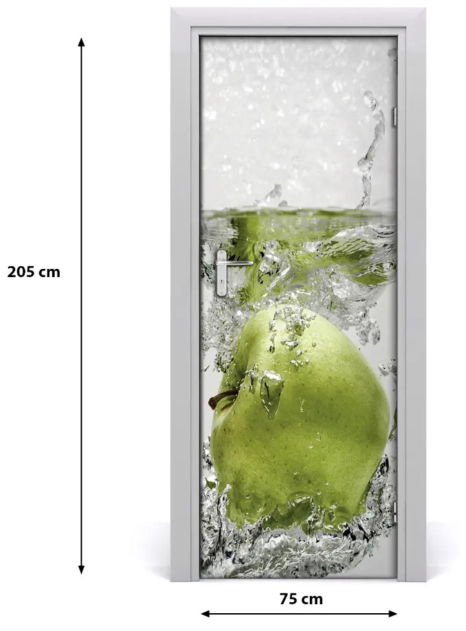 Fototapeta na dvere samolepiace jablko voda 75x205 cm