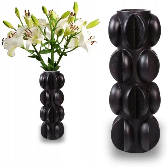 Váza 37x15 cm živica/matná čierna