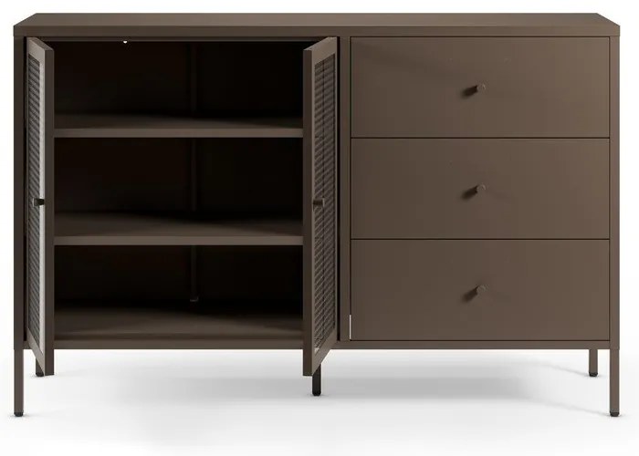 Sivá kovová vitrína 140x90x40 cm Layna – Marckeric