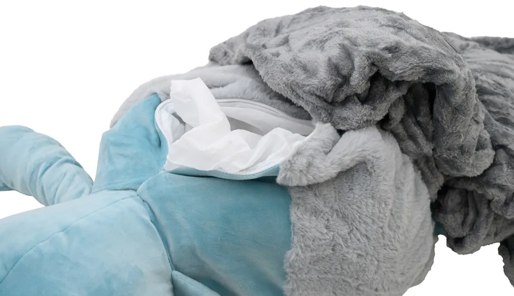 Plyšový MEDVEDÍK BOB s detskou dekou vo vnútri modrý