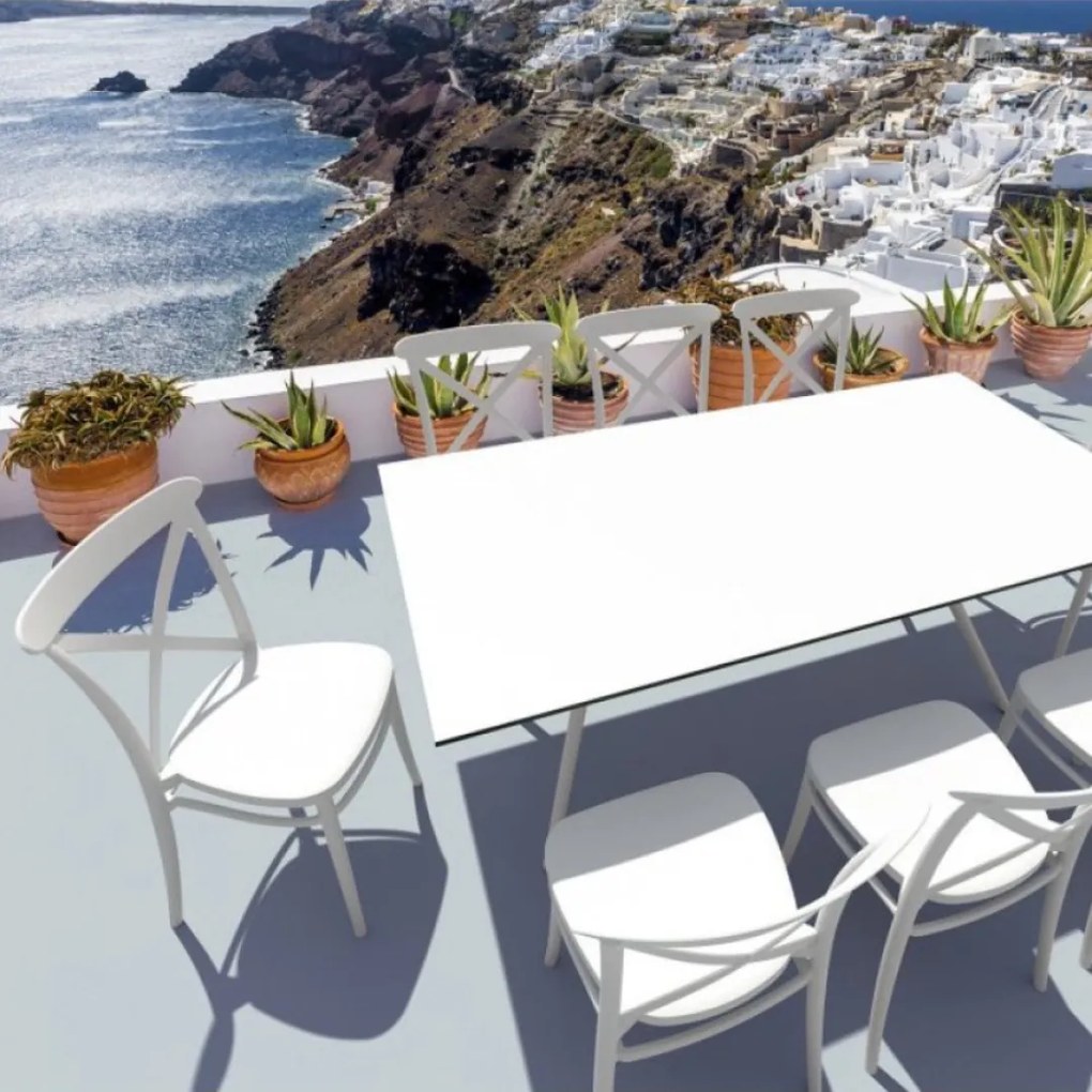 CROSS záhradná stolička bez podrúčok white