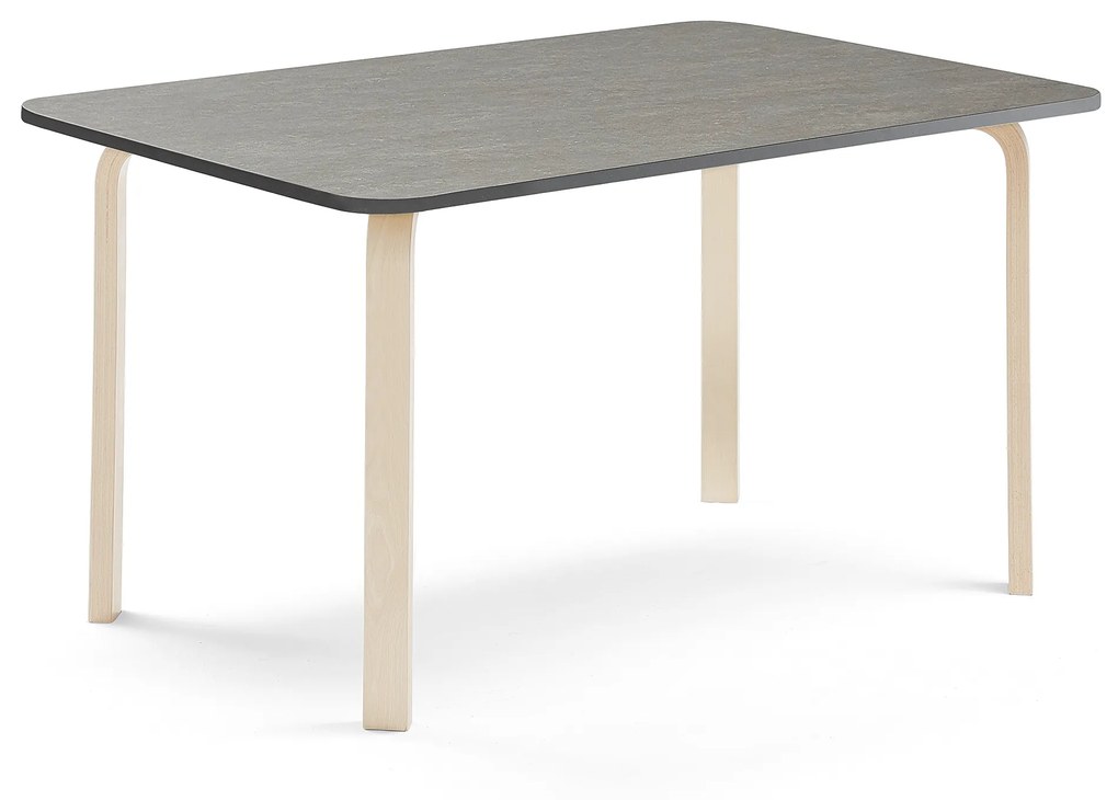 Stôl ELTON, 1800x700x710 mm, linoleum - tmavošedá, breza