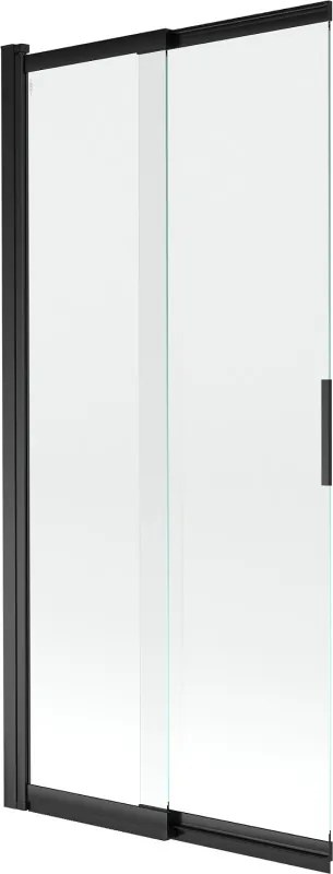 Mexen Fox dvojdielny posuvný vaňový paraván 85 x 150 cm, transparentný, čierny - 891-085-002-70-00