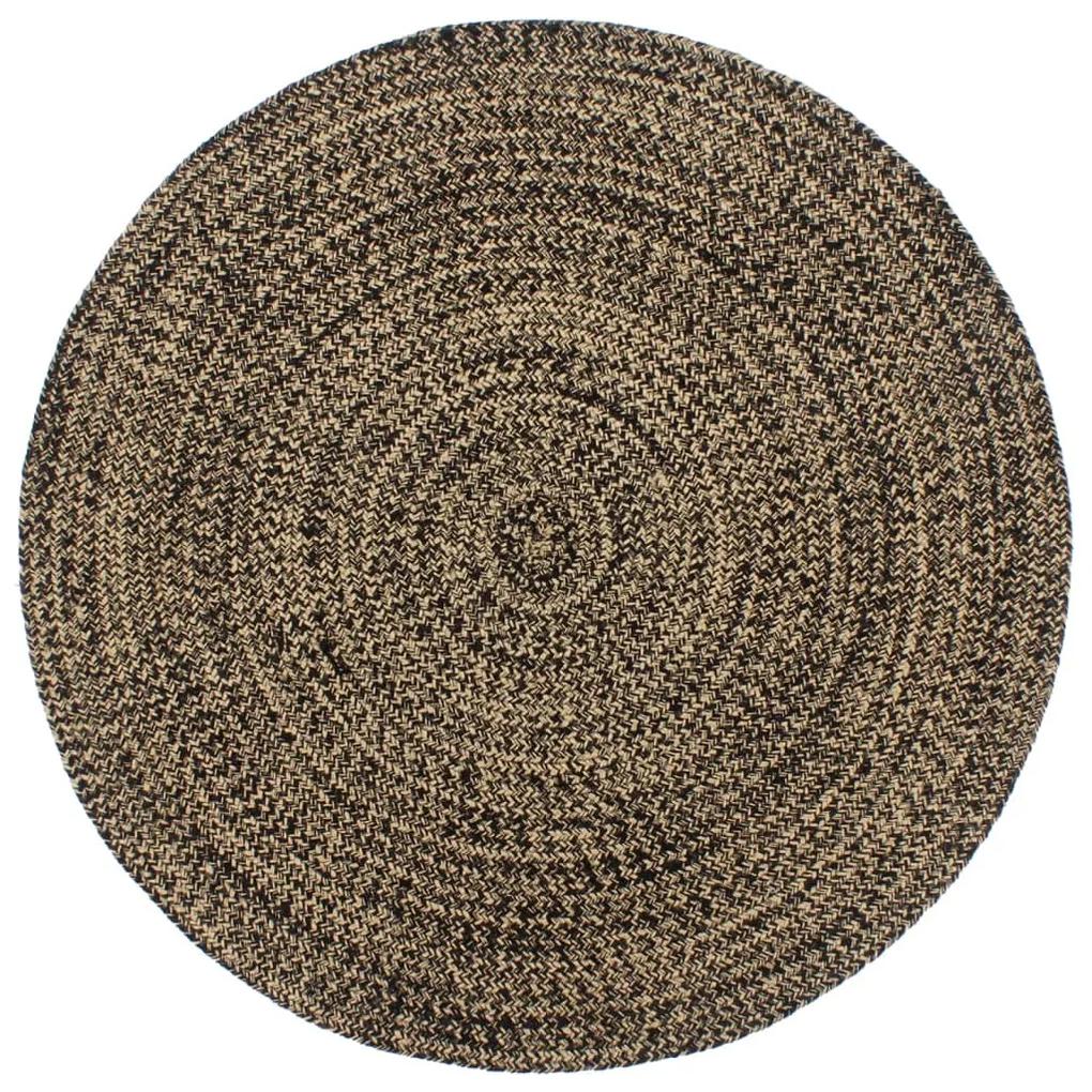 Ručne vyrobený jutový koberec čierno-hnedý 180 cm