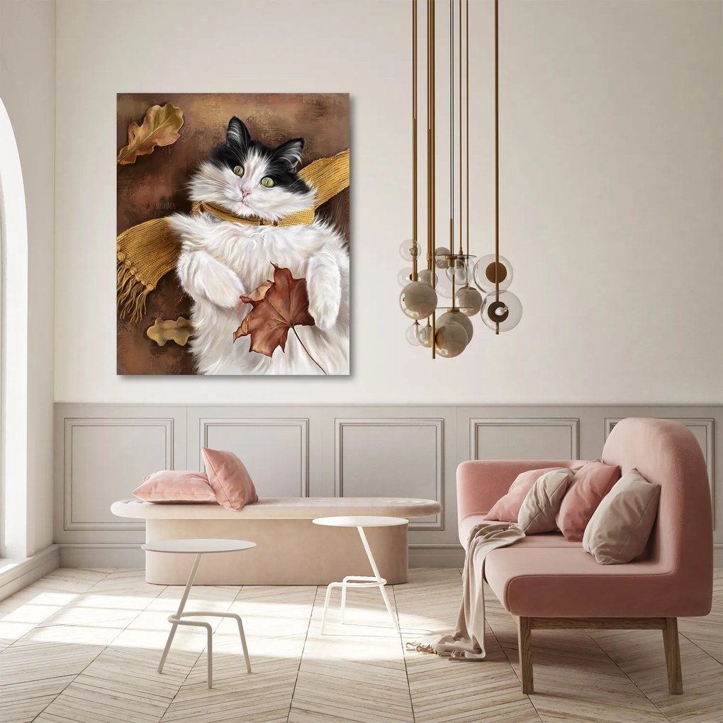 Gario Obraz na plátne Jesenná mačka so šálom - Svetlana Gracheva Rozmery: 40 x 60 cm