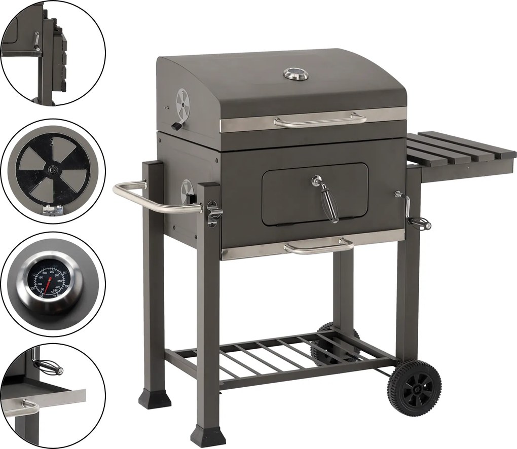 CH Záhradný gril na drevené uhlie s liatinovým roštom