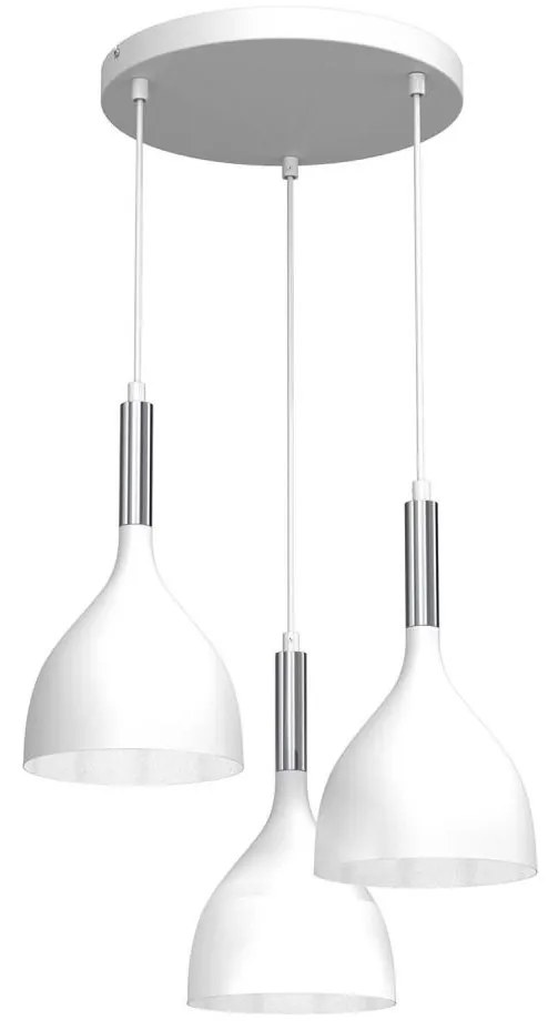 Luster na lanku NOAK 3xE27/15W/230V biela/chróm
