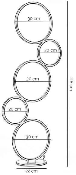 ONLI - LED stojacia lampa RINGS LED/58W/230V 4000K čierna