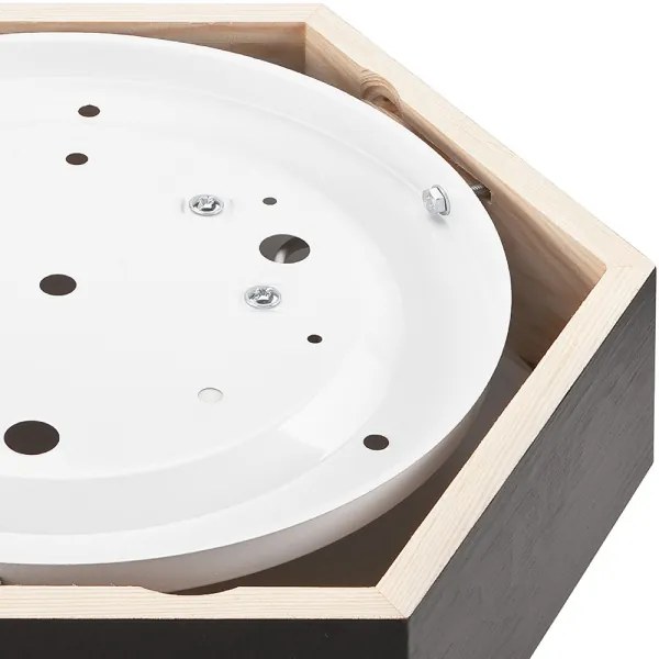 Stropné svietidlo HEX 1xE27/60W/230V pr. 32 cm borovica čierna