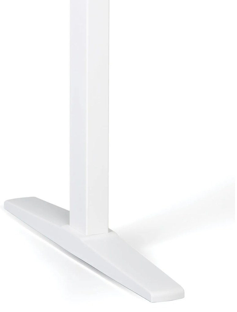 Výškovo nastaviteľný stôl, elektrický, 675-1325 mm, ergonomický pravý, doska 1800x1200 mm, biela podnož, biela