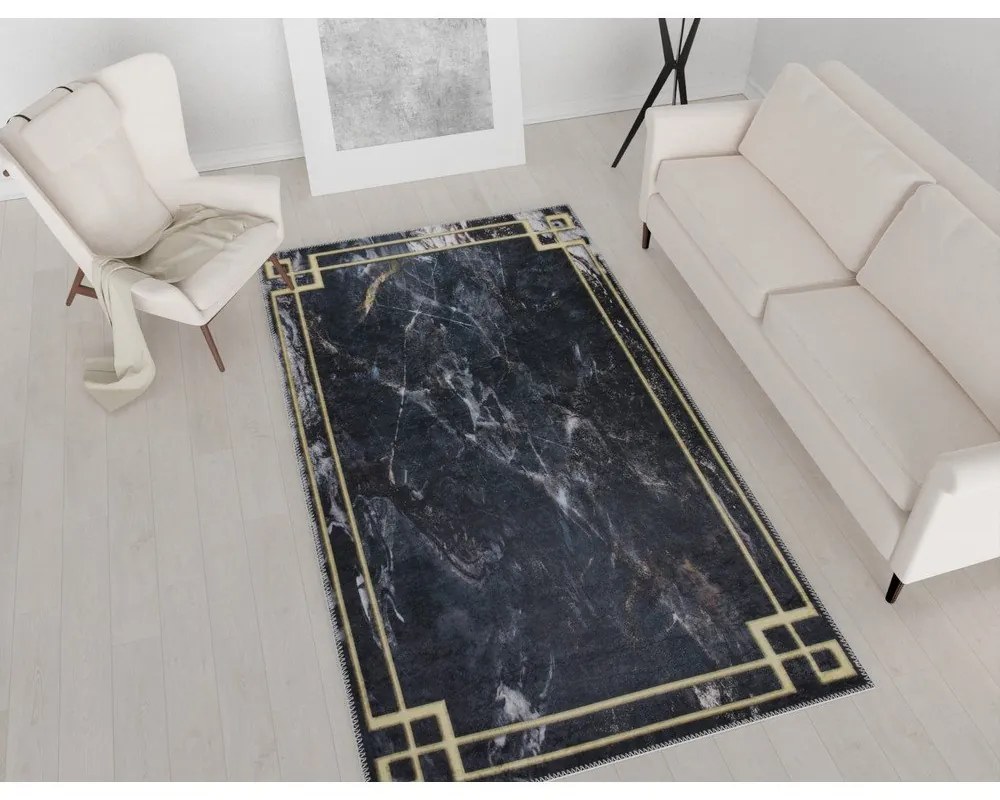 Tmavosivý prateľný koberec 180x120 cm - Vitaus