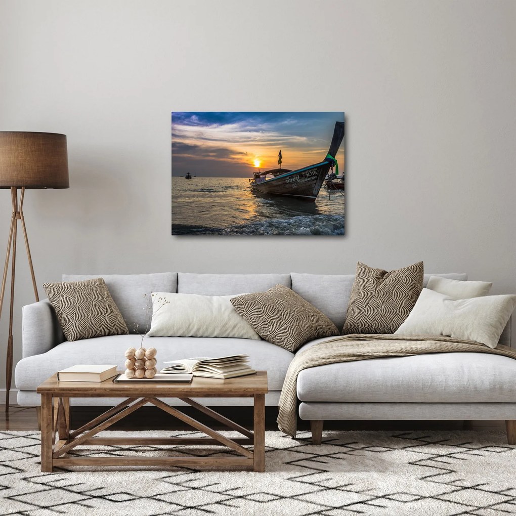 Obraz lode pri brehu (70x50 cm)