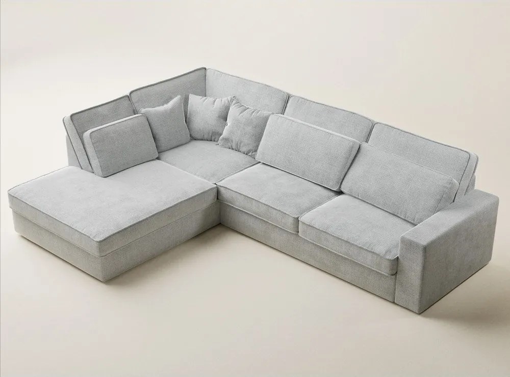 Svetlosivá ženilková rohová pohovka (ľavý roh/do L) Kirou – Maison de Rêve