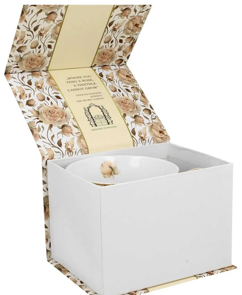 Porcelánový hrnček na nohe English Roses White 530 ml