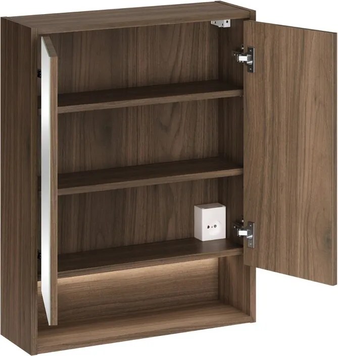 Koupelnová sestava Villa s deskou a zrcadlem 60 cm ořech