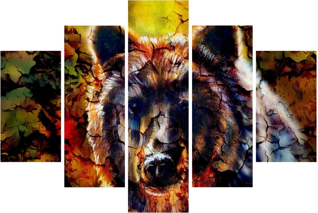 Obraz - Medveď, maľba (150x105 cm)
