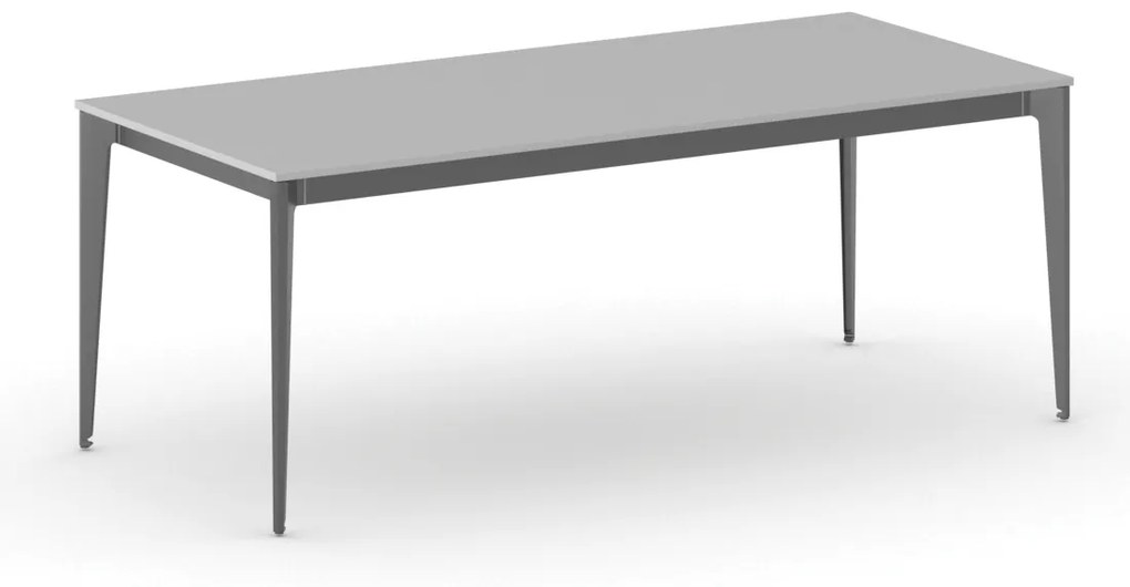 Kancelársky stôl PRIMO ACTION, čierna podnož, 2000 x 900 mm, sivá