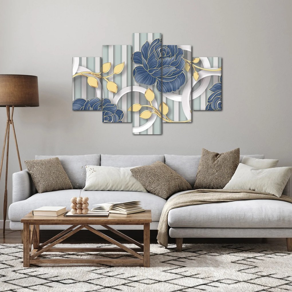 Obraz - Ruže a kruhy (150x105 cm)