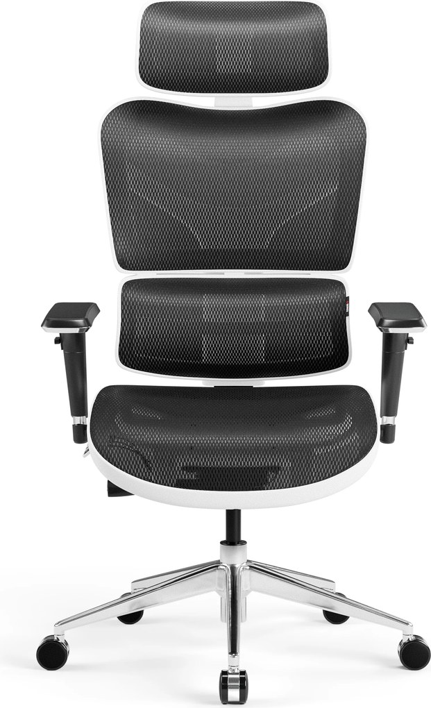 Ergonomická kancelárska stolička, bielo-čierna: Diablo V-Commander