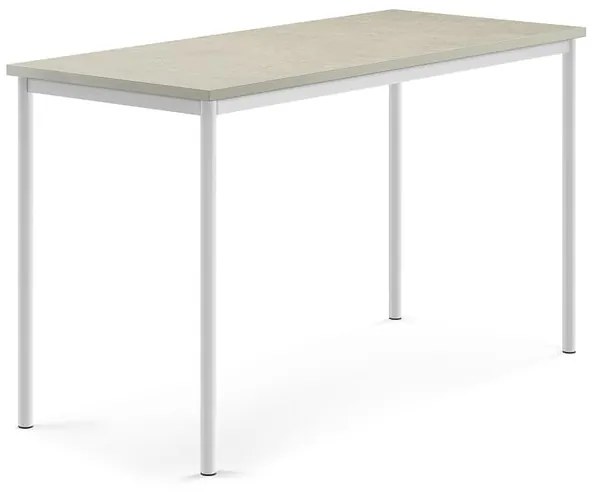 Stôl SONITUS, 1600x700x900 mm, linoleum - šedá, biela