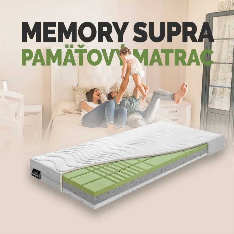 BENAB MEMORY SUPRA tvrdší pamäťový matrac 120x200 cm Poťah Chloe Active