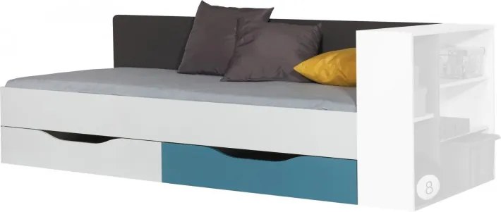 Tablo-posteľ 90x200 cm, rošt (grafit/biela,lesk/atlantic)