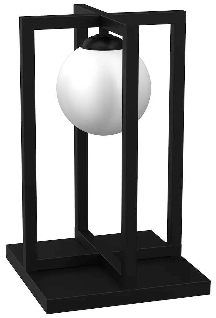 Stolná lampa Diego, 1x biele sklenené tienidlo, b