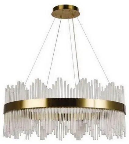 LED Stmievateľný luster na lanku LED/110W/230V 3000-6500K zlatá + diaľkové ovládanie