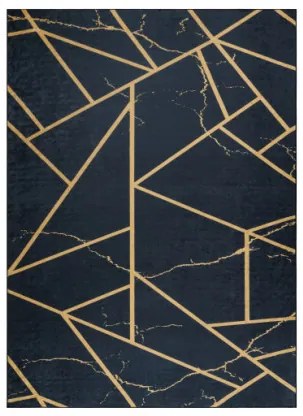 Koberec protišmykový ANDRE 1222 Marmur, geometrický - čierny
