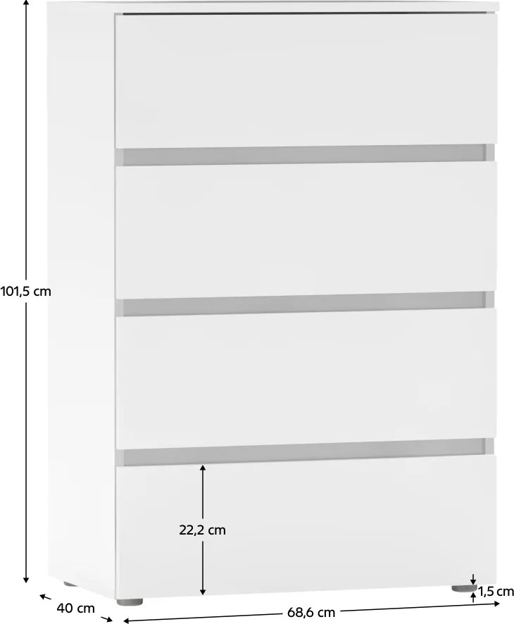 Komoda PARMAD, biela