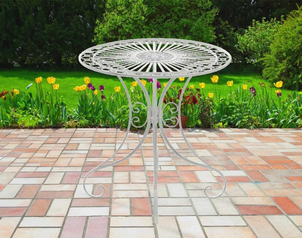 Kovový stôl GS13437402 - Biela antik