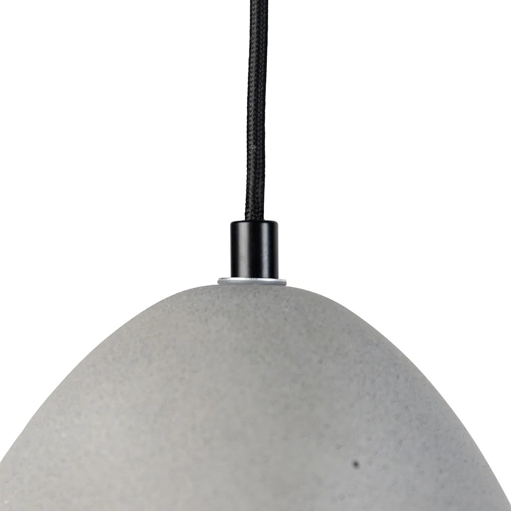 Moderné závesné svietidlo čierne so sivým betónom 3-svetlá - Eton