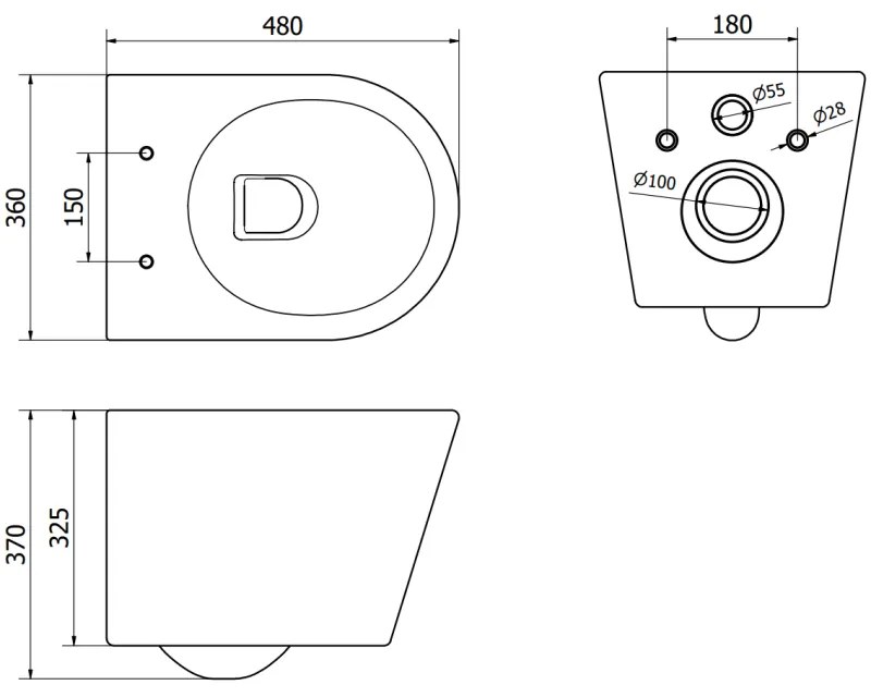 Mexen Rico závesné wc Rimless s toaletným Slim sedátkom z duroplastu, biela - 30720300