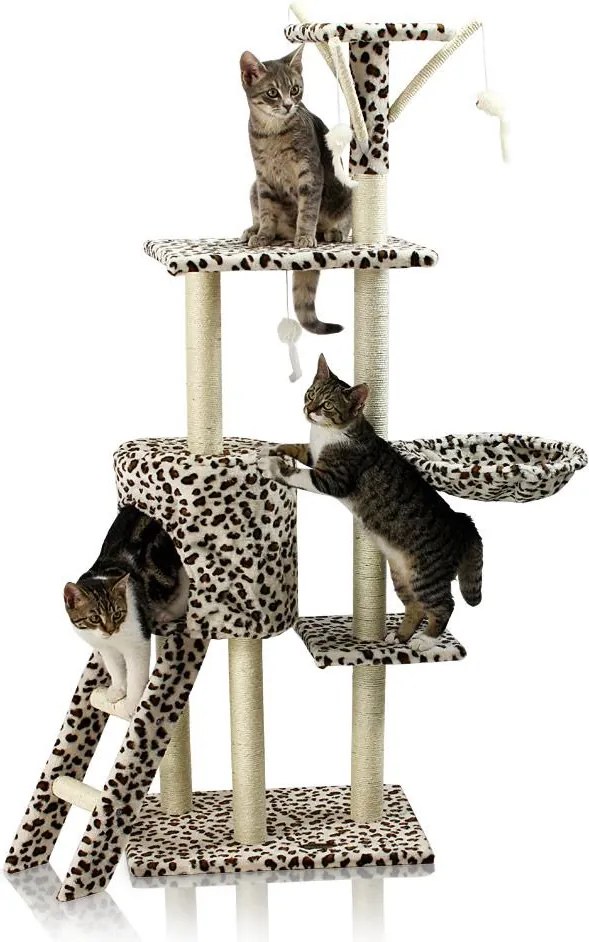 Škrabadlo pre mačky Hawaj 138 cm leopardí vzor