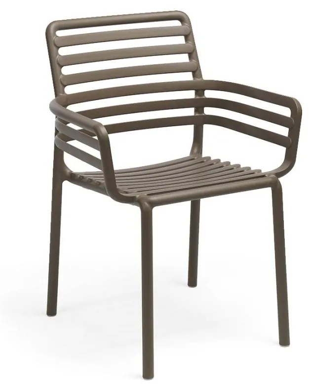 DOGA ARMCHAIR záhradná stolička s podrúčkami tabacco