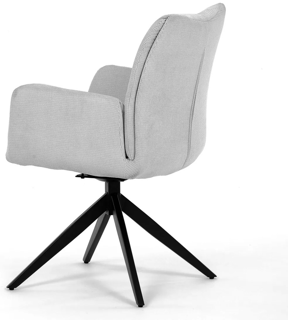 Autronic - Židle jídelní, bílá látka, otočný mechanismus 180°, černý kov - HC-993 WT2 AKCE