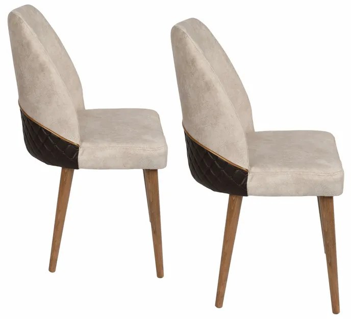 Sada jedálenských stoličiek Nova Cream and Walnut,2 ks, 2 ks